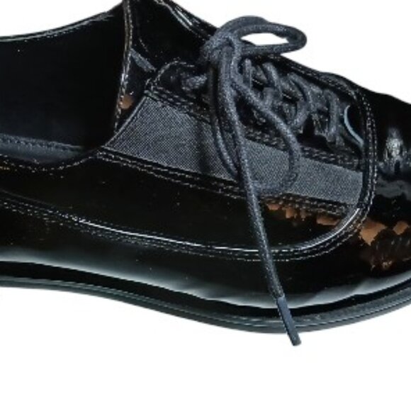 CALVIN KLEIN Black "Della" Patent Oxford Lace Up Loafers -EUC - Picture 8 of 11